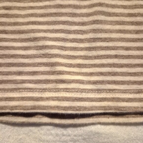 Duluth Trading Company women's size XL beige & tan stripe No Yank shirt VGUC - Picture 2 of 5